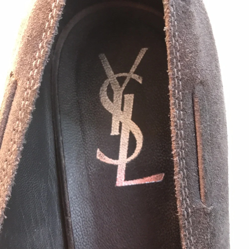 Yves Saint Laurent Gray Suede Heels Made in Italy Size 41 (US 10) - Picture 1 of 15